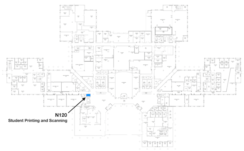 SEEC Student Printing and Scanning Room Location Map